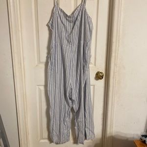 Old navy, size XXL, blue and white striped jumpsuit